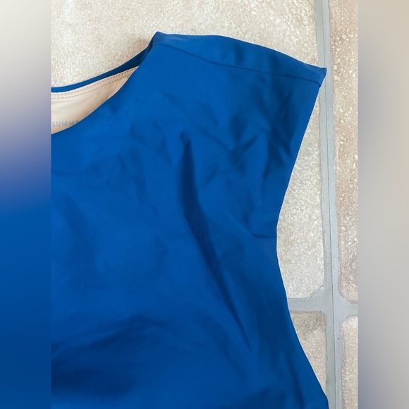 Summersalt The Surf High Neck Cap Sleeve One Piece Swimsuit, Blue; size 10 - Picture 6 of 6
